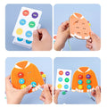 Montessori Wooden Buttoning & Lacing Game