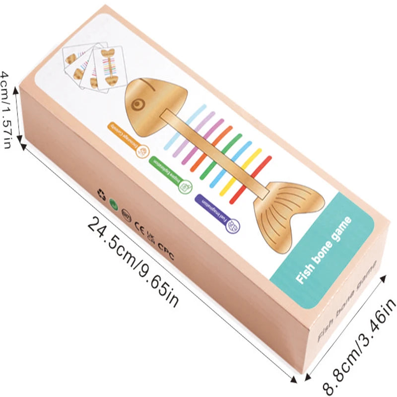 Wooden Fish Bone Colour Matching Game