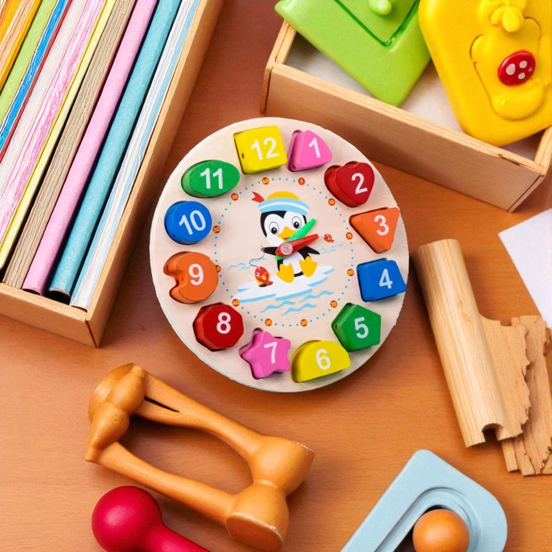 Montessori Wooden Baby Toys – Shapes, Music & Motor Skills Set